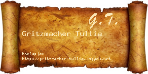 Gritzmacher Tullia névjegykártya
